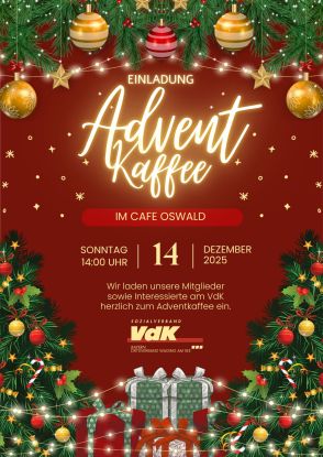Adventkaffee 14.12.2025, © VdK Waging am See Adventkaffee 14.12.2025, © VdK Waging am See