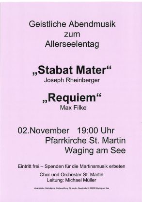 Geistliche Abendmusik zum Allerseelentag, © Katholische Kirchenstiftung St. Martin Geistliche Abendmusik zum Allerseelentag, © Katholische Kirchenstiftung St. Martin