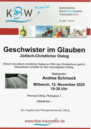 Vortrag - Geschwister im Glauben, © KBW Traunstein Vortrag - Geschwister im Glauben, © KBW Traunstein