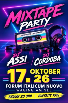 Mixtape Party – Die Nacht für alle Musikliebhaber, © Forum Italicum Mixtape Party – Die Nacht für alle Musikliebhaber, © Forum Italicum