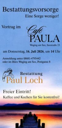 Vortrag - Bestattungsvorsorge, &copy; Bestattung Loch