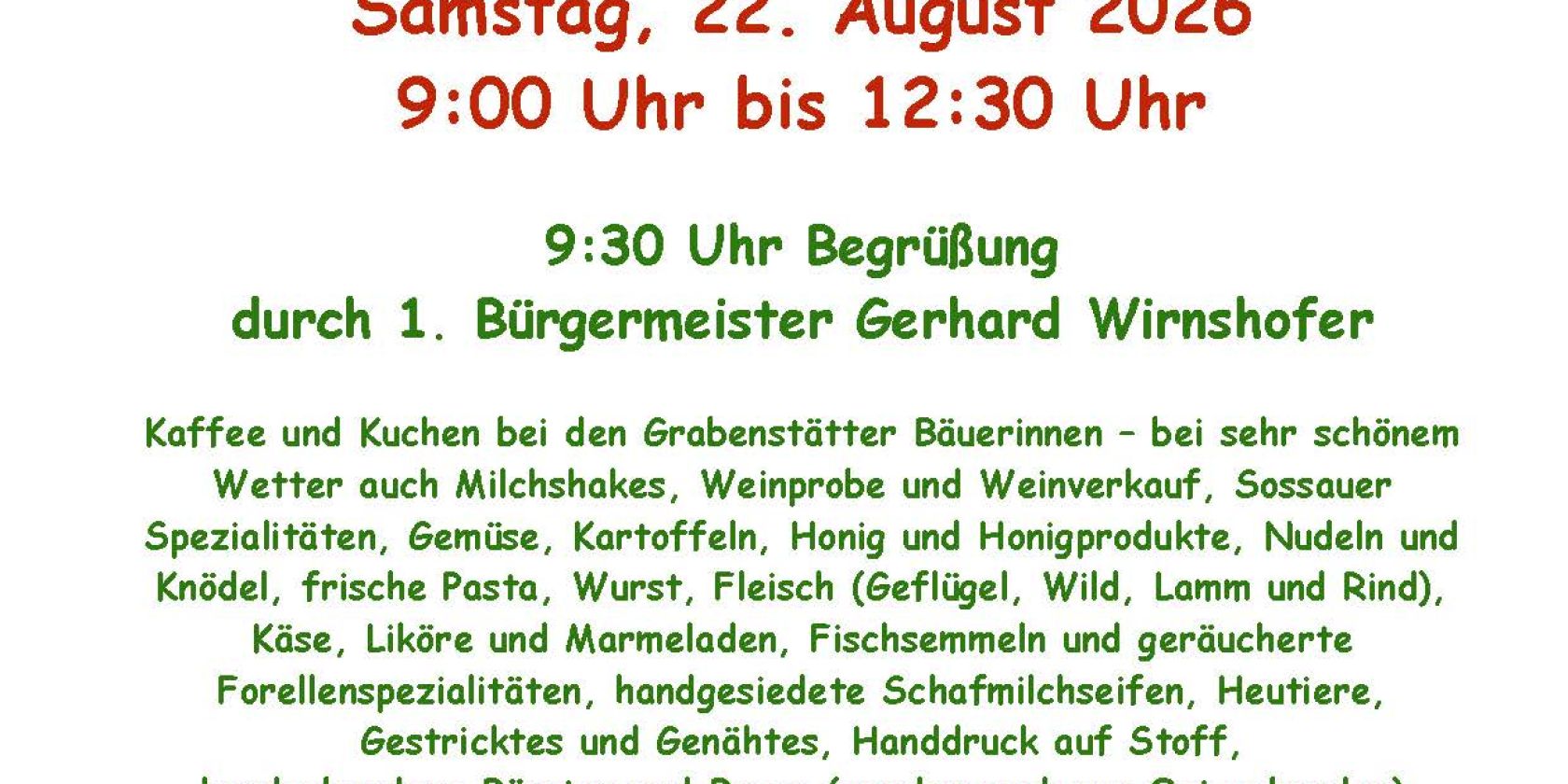 2026 Plakat Bauernmarkt zu Mari&auml; Himmelfahrt