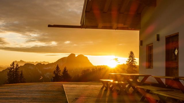 Sonnenuntergang Unternbergalm, &copy; Ruhpolding Tourismus / Andreeas Plenk