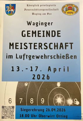 Gmeindemeisterschaften im Luftgewehrschie&szlig;en, &copy; K&ouml;niglich privilegierte Feuersch&uuml;tzen Waging am See