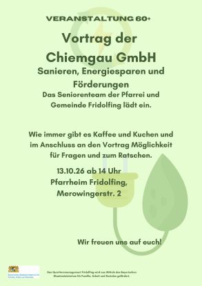 Veranstaltung 60+ "Vortrag Sanieren"