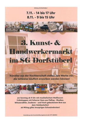 3. Kunst- und Handwerkermarkt im SG Dorfst&uuml;berl