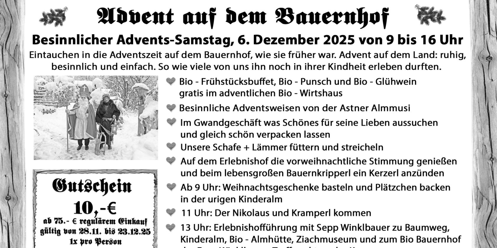 AdventDahoam2, © Winklbauer Erlebnisdorf