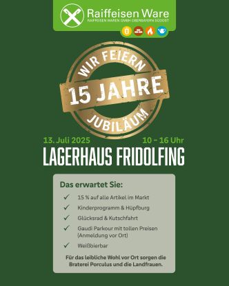 RWG_Instagram_15 Jahre Jubiläum_1080x1350px, © Raiffeisen Waren GmbH Oberbayern Südost