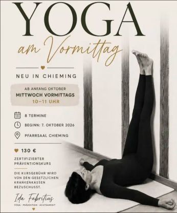 Zertifizierter Yogakurs am Vormittag mit Ida Fabritius, &copy; Ida Fabritius