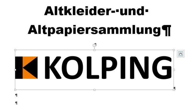 Altpapier- und Altkleidersammlung